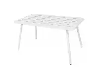LivingStyles Durafurn Porto Commercial Grade Aluminium Indoor / Outdoor Dining Table, 140cm, White offer
