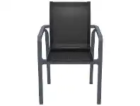 LivingStyles Siesta Pacific Commercial Grade Indoor / Outdoor Dining Armchair, Anthracite / Black offer
