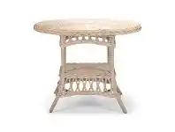 LivingStyles Amos Rattan Round Dining Table , 100cm, White Wash offer