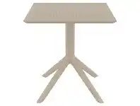 LivingStyles Siesta Sky Commercial Grade Indoor / Outdoor Square Dining Table, 70cm, Taupe offer