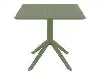 LivingStyles Siesta Sky Commercial Grade Indoor / Outdoor Square Dining Table, 80cm, Olive Green offer
