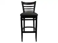 LivingStyles Durafurn Florence Commercial Grade European Beech Bar Stool, European Made, Vinyl Seat, Chocolate / Black offer