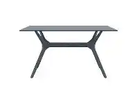 LivingStyles Siesta Ibiza Commercial Grade Indoor / Outdoor Dining Table, 140cm, Anthracite offer