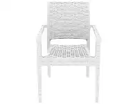 LivingStyles Siesta Ibiza Commercial Grade Resin Wicker Indoor / Outdoor Dining Armchair, White offer
