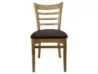 LivingStyles Durafurn Florence Commercial Grade European Beech Dining Chair, European Made, Vinyl Seat, Natural / Chocolate offer