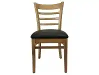 LivingStyles Durafurn Florence Commercial Grade European Beech Dining Chair, Vinyl Seat, Natural / Black offer
