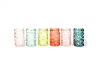 LivingStyles Shelley 6 Piece Embossed Glass Jar Set offer