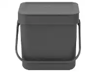 LivingStyles Brabantia Sort & Go Waste Bin, 3 Litre, Grey offer