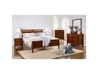 LivingStyles Milson Poplar Timber 5 Drawer Tallboy, Walnut offer