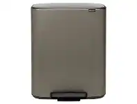 LivingStyles Brabantia BO Pedal Waste Bin, 60 Litre, Platinum offer