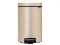 LivingStyles Brabantia NewIcon Pedal Waste Bin, 12 Litre, Champagne offer