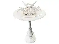 LivingStyles Eleri Cast Iron Birdbath, Antique White offer