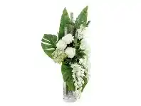 LivingStyles Cordelia Artificial Rose & Wisteria Arrangement in Vase, 80cm offer