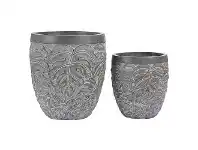 LivingStyles Monsteria 2 Piece Magnesia Planter Pot Set offer