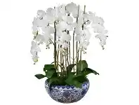 LivingStyles Dynasty Artificial Phalaenopsis Orchid in Pot, 65x92cm, White Flower offer