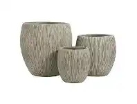 LivingStyles Shae 3 Piece Magnesia Planter Pot Set offer