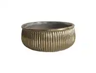 LivingStyles Abba Stoneware Pot, Small, Gold offer