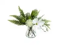 LivingStyles Aleda Artificial Magnolia & Protea Arrangement in Vase, 50cm offer