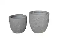 LivingStyles Braxton 2 Piece Magnesia Planter Pot Set, Small offer