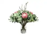 LivingStyles Warrego Artificial Protea & Bottlebrush Arrangement in Vase, 72cm offer