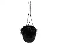 LivingStyles Barbados Seagrass Hanging Planter, Large, Black offer