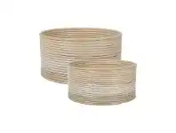 LivingStyles Haiti 2 Piece Rattan Planter Set offer