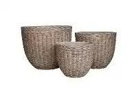LivingStyles Hectre 3 Piece Cement Planter Pot Set offer