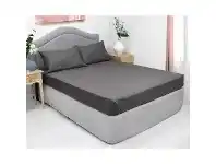 LivingStyles Ardor 3 Piece 1000TC Cotton Rich Fitted Bed Sheet Combo Set, King, Charcoal offer