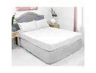 LivingStyles Ardor 3 Piece 1000TC Cotton Rich Fitted Bed Sheet Combo Set, Double, White offer