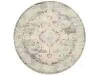 LivingStyles Avenue No.701 Tribal Round Rug, 150cm, Dusty Pink / Grey offer