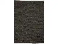 LivingStyles Rockport Handmade Leather Rug, 290x200cm, Black offer