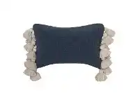 LivingStyles Janey Chenille Lumbar Cushion, Steel Blue offer