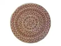 LivingStyles Kendra Printed Round Jute Rug, 120cm, Rust / Natural offer