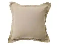 LivingStyles Louisa Feather Filled French Linen Frill Scatter Cushion, Taupe offer
