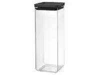 LivingStyles Brabantia Stackable Square Canister, Dark Grey Lid, 2.5 Litre offer