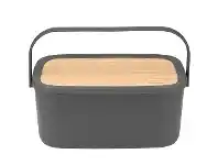 LivingStyles Brabantia NIC Bread Bin, Dark Grey offer