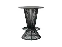LivingStyles Wanika Commercial Grade Indoor/Outdoor Round Aluminium Top Bar Table, Black offer