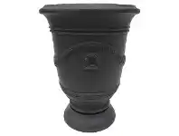 LivingStyles Madeline Cast Iron Garden Urn Pot, Large, Black offer