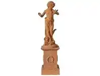 LivingStyles Child & Butterfly Cast Iron Garden Statue & Pedestal Set offer