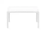 LivingStyles Siesta Orlando Resin Wicker Outdoor Dining Table, 140cm, White offer