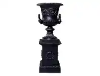 LivingStyles Dorchester Cast Iron Garden Urn & Pedestal Set, Large, Black offer