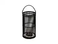 LivingStyles Kelby Bamboo Rattan Lantern, Small, Black offer