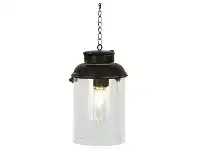 LivingStyles Moremi Battery Operated Iron & Glass Hanging Lantern offer