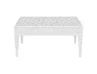 Siesta Tequila Commercial Grade Resin Wicker Outdoor Coffee Table, 92cm, White