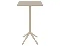 LivingStyles Siesta Sky Commercial Grade Indoor / Outdoor Square Folding Bar Table, 60cm, Taupe offer