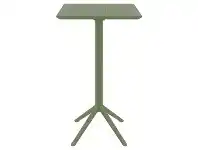 LivingStyles Siesta Sky Commercial Grade Indoor / Outdoor Square Folding Bar Table, 60cm, Olive Green offer