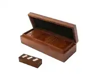 LivingStyles Sefton Mango Wood Dominoes Game Set offer