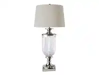 LivingStyles Gilmore Glass Base Table Lamp, Beige Shade offer