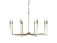 LivingStyles Cohen Iron Chandelier, 8 Arm, Brass offer