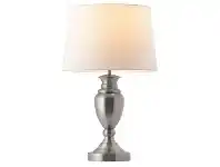LivingStyles Hilda Metal Base Touch Table Lamp, Brushed Chrome offer